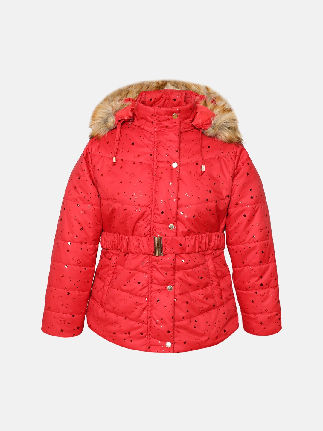 

LURE JUNIOR Girls Red Lightweight Longline Outdoor Puffer Jacket