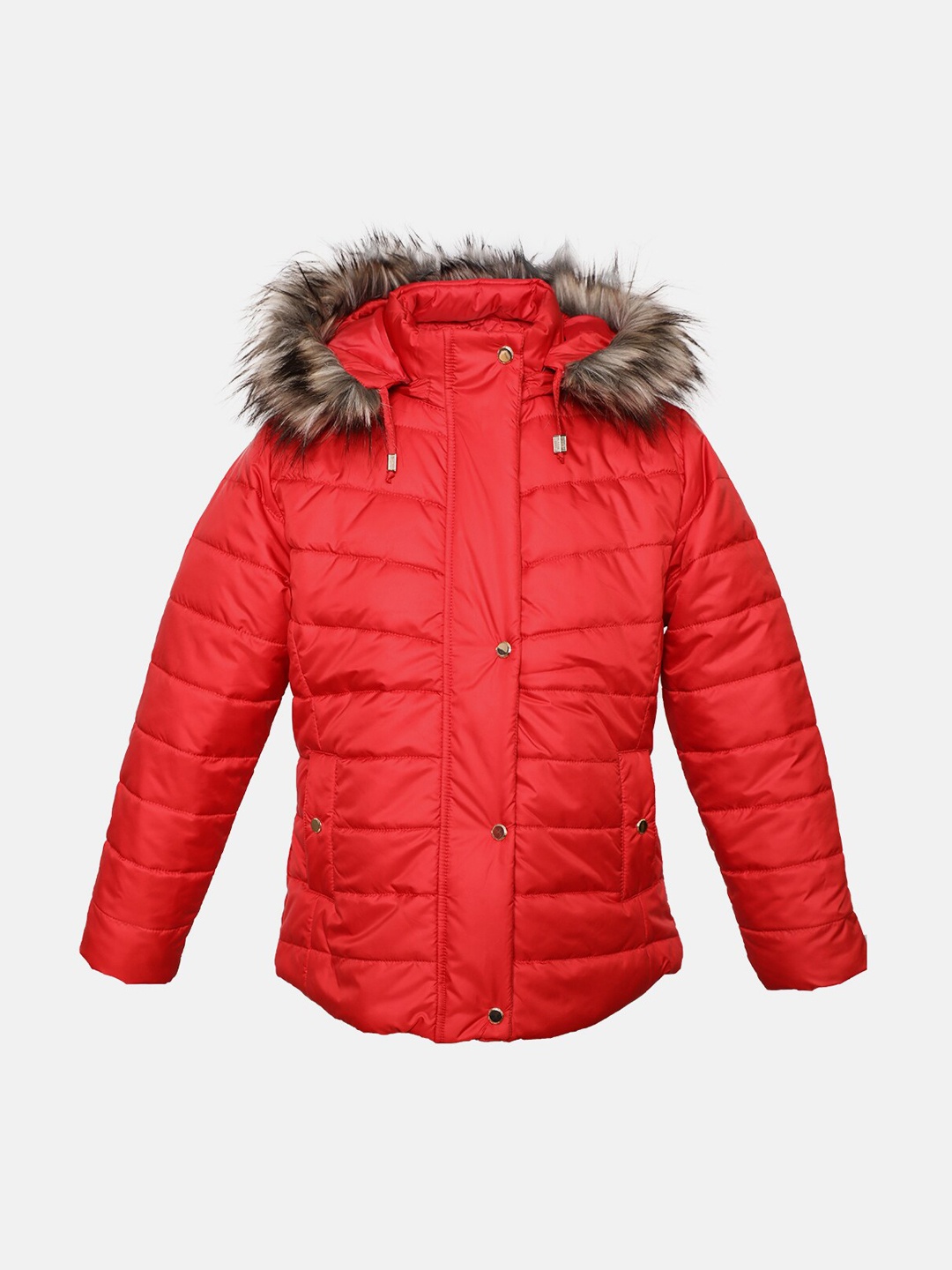 

LURE JUNIOR Girls Red Lightweight Longline Outdoor Puffer Jacket