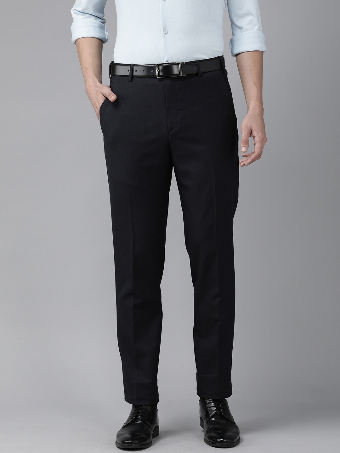 

Park Avenue Men Navy Blue Trousers