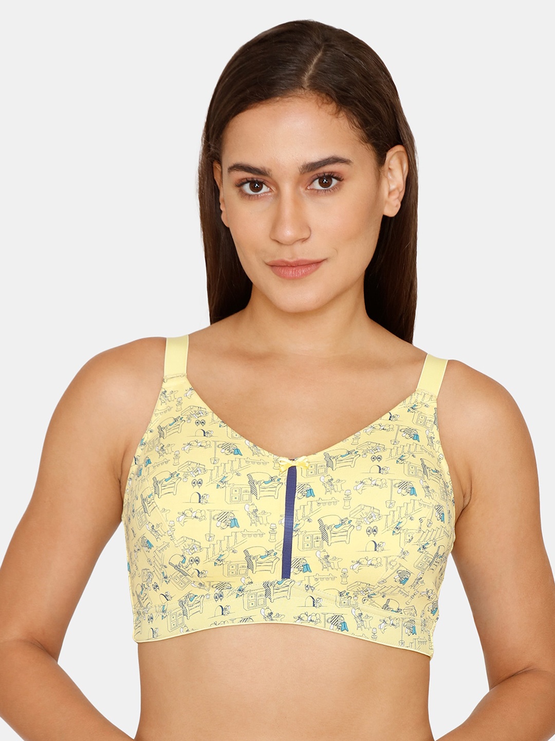 

Zivame Yellow & Blue Geometric Everyday Bra