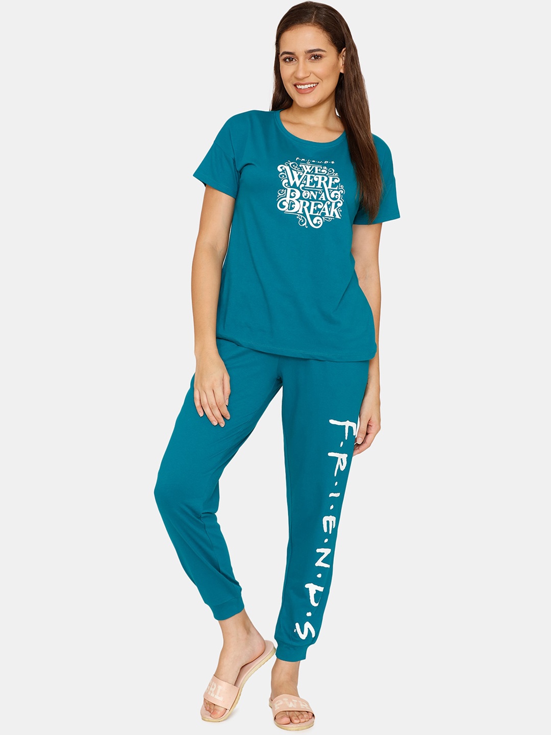 

Zivame Women Blue & White Printed Cotton Night suit-ZI62QRFASH0BLUE-Blue