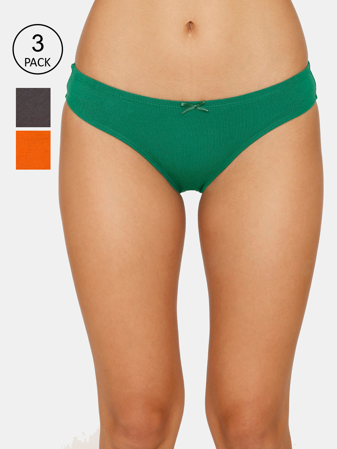 

Zivame Women Pack Of 3 Assorted Pure Cotton Briefs