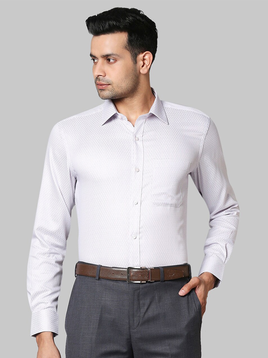 

Raymond Men White Printed Casual Shirt
