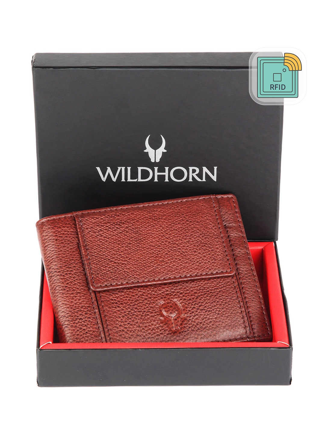 

WildHorn Men Maroon Leather Two Fold Wallet