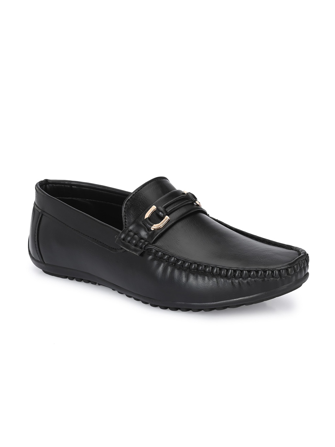 

Azzaro Black Men Black Solid Loafers