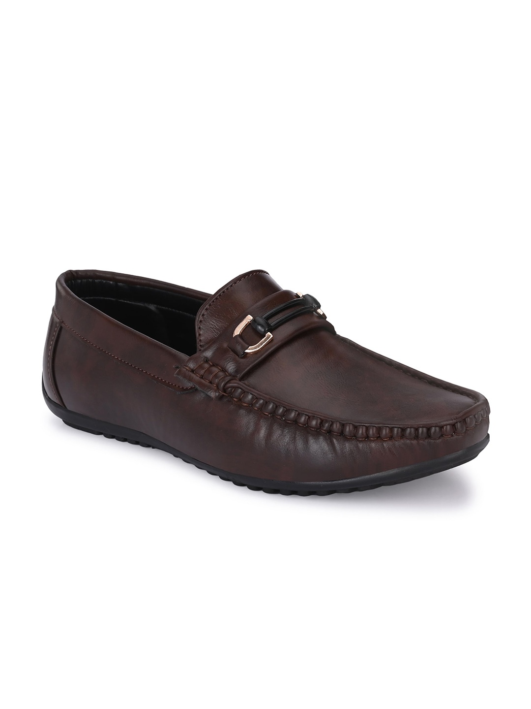 

Azzaro Black Men Brown Slip On Loafers