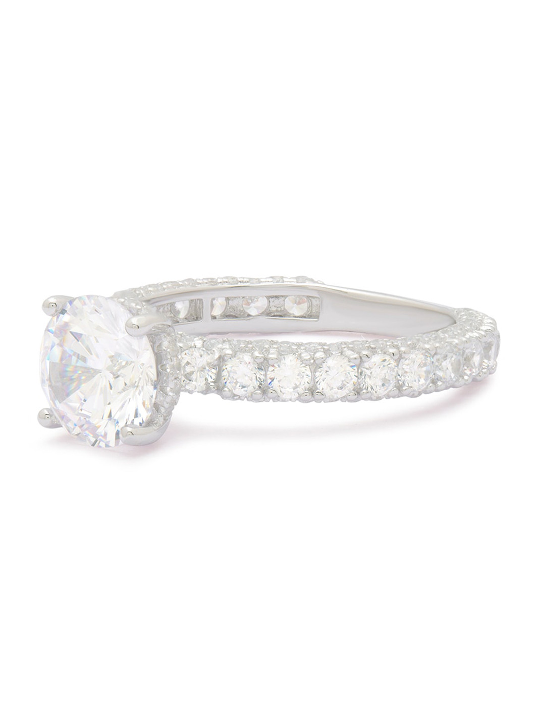 

ANAYRA White 925 Sterling Silver American Diamond Studded Finger Ring