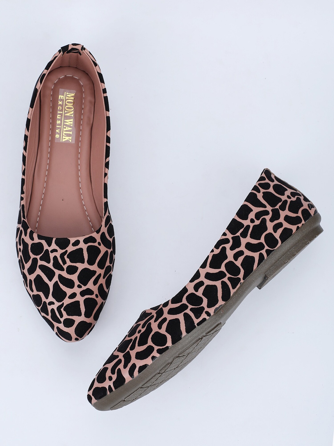 

Moonwalk Women Peach-Coloured Printed Ballerinas Flats