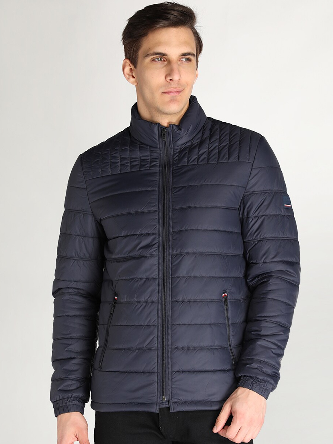 

LURE URBAN Men Navy Blue Longline Puffer Jacket