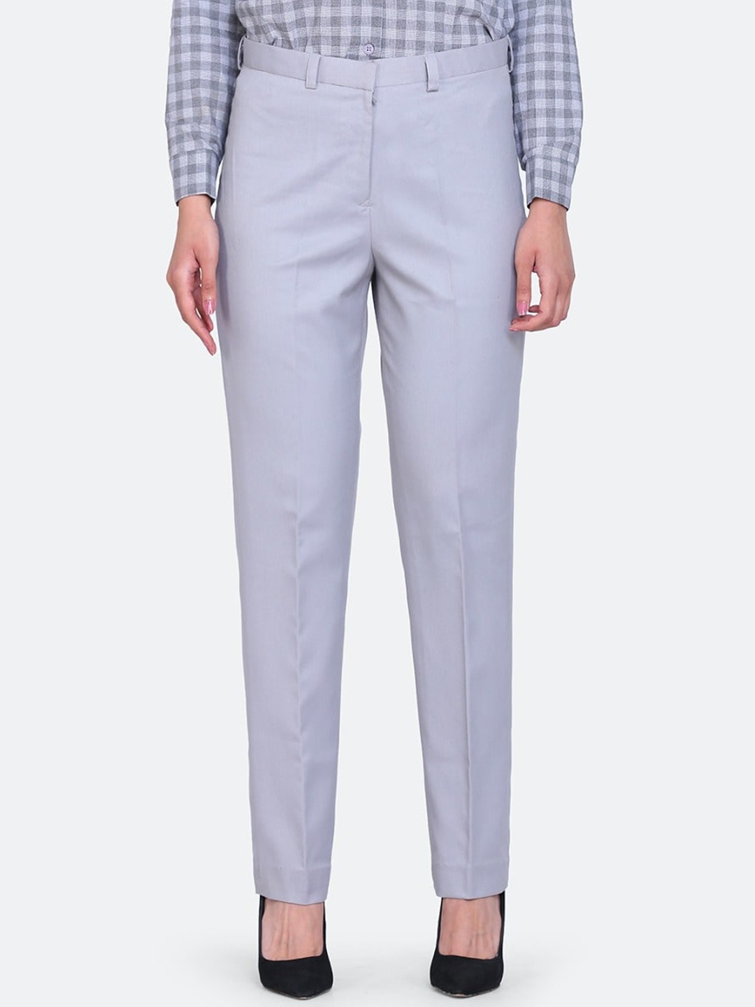 

PowerSutra Women Grey Smart Formal Trouser