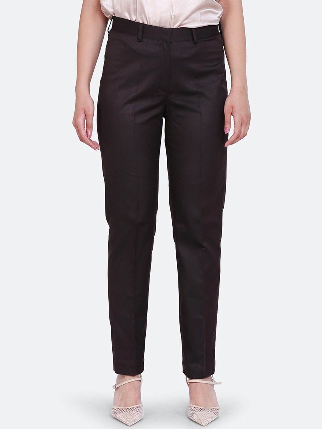 

PowerSutra Women Brown Smart Trousers