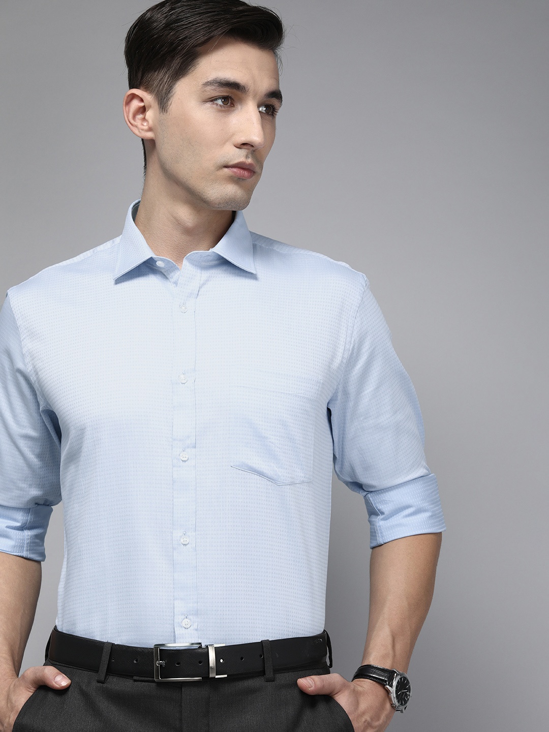 

Park Avenue Men Blue Slim Fit Pure Cotton Formal Shirt