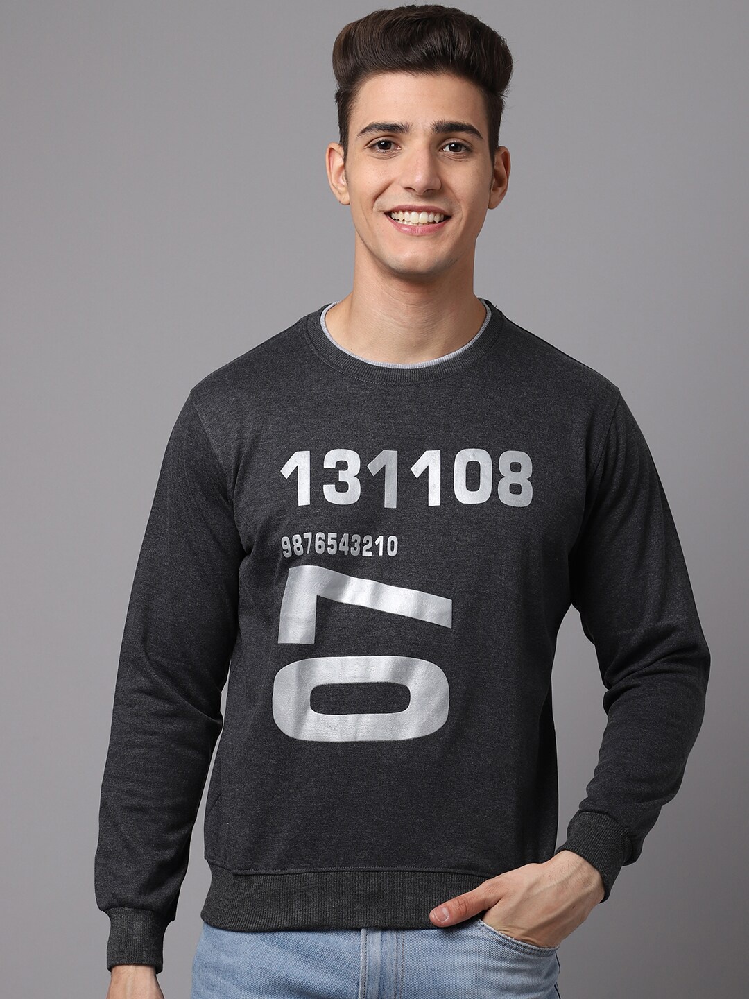 

Obaan Men Black Printed Sweatshirt