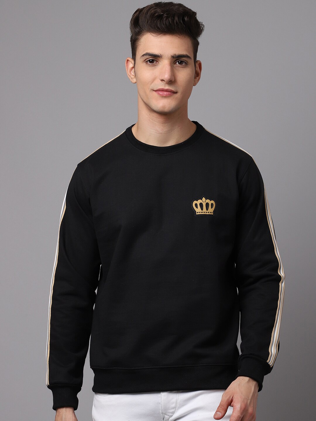 

Obaan Men Black Solid Sweatshirt