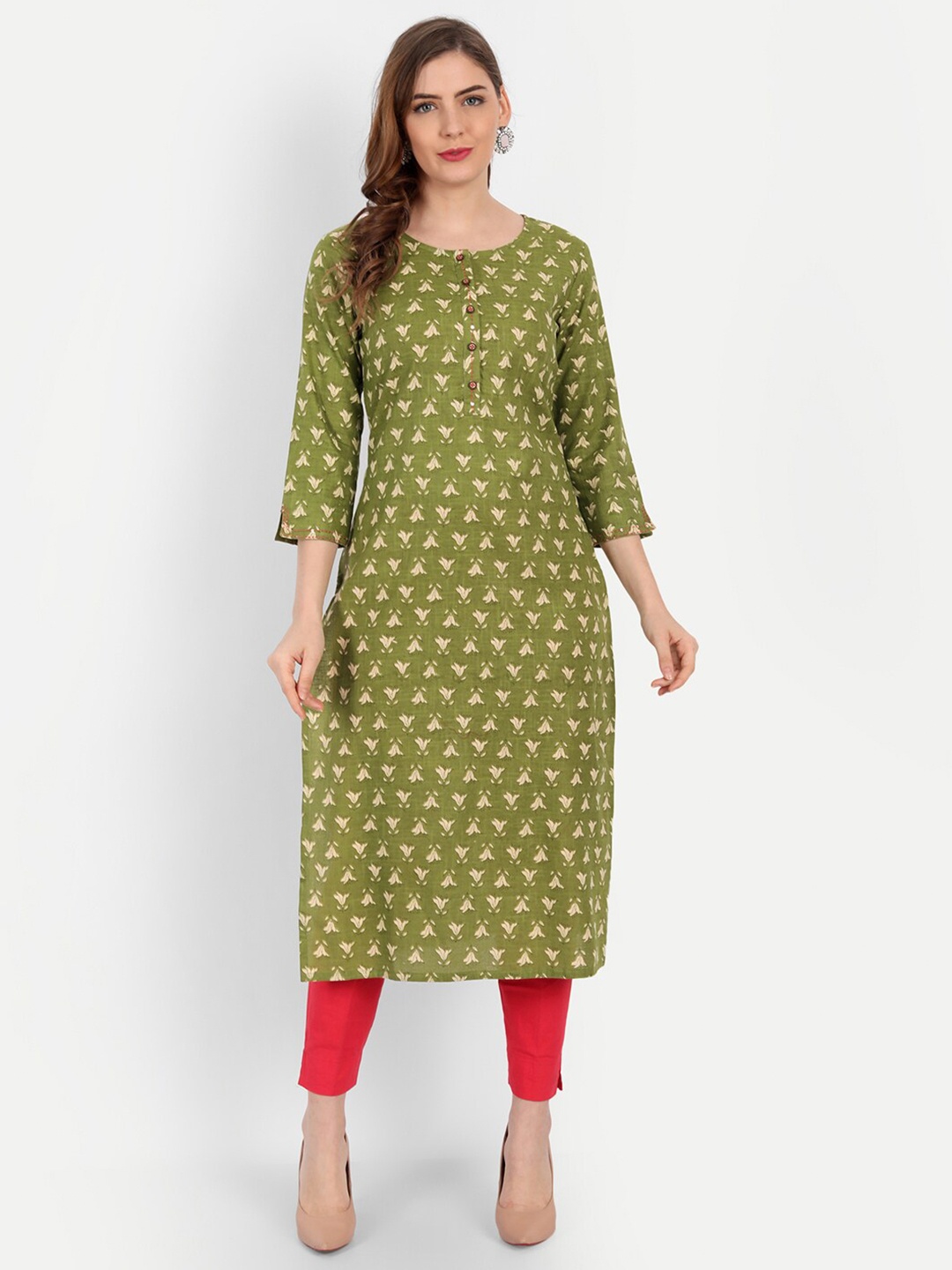 

SUTI Women Green Floral Printed Floral Kurta