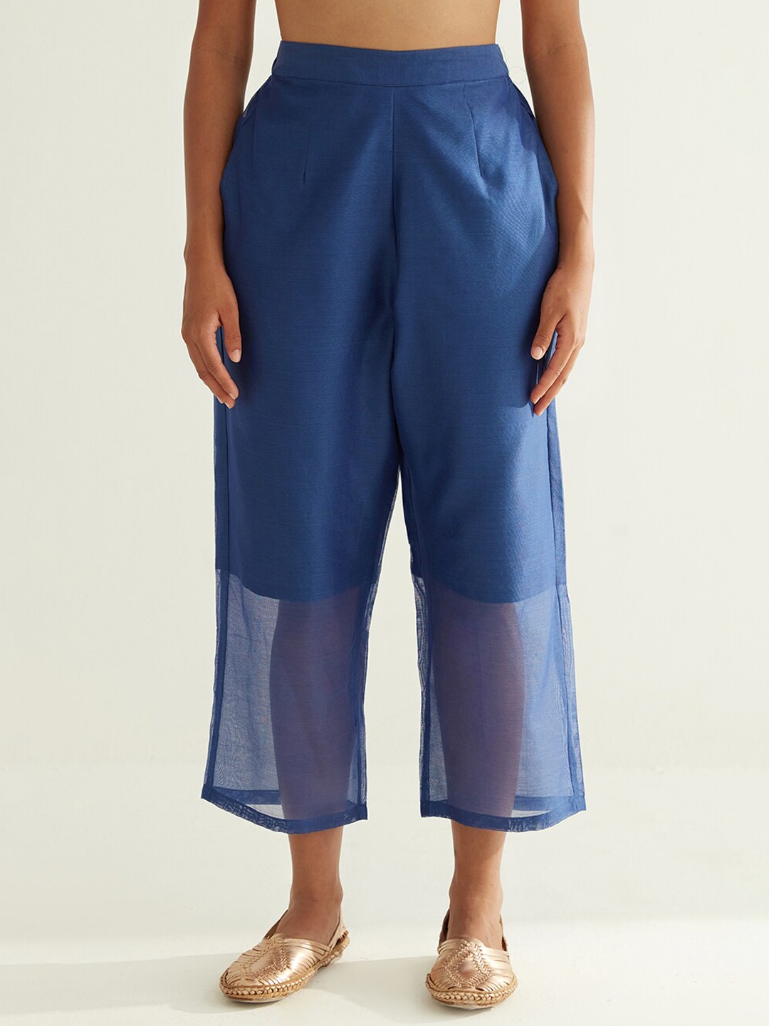 

Abhishti Women Blue Relaxed Culottes Trousers