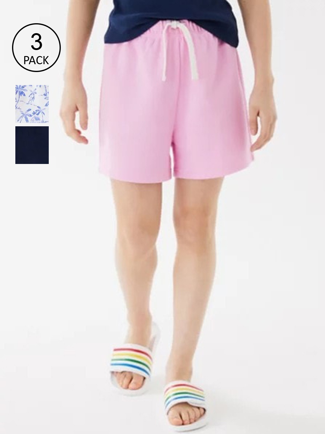 

Marks & Spencer Girls Pack of 3 Floral Printed Shorts, Pink