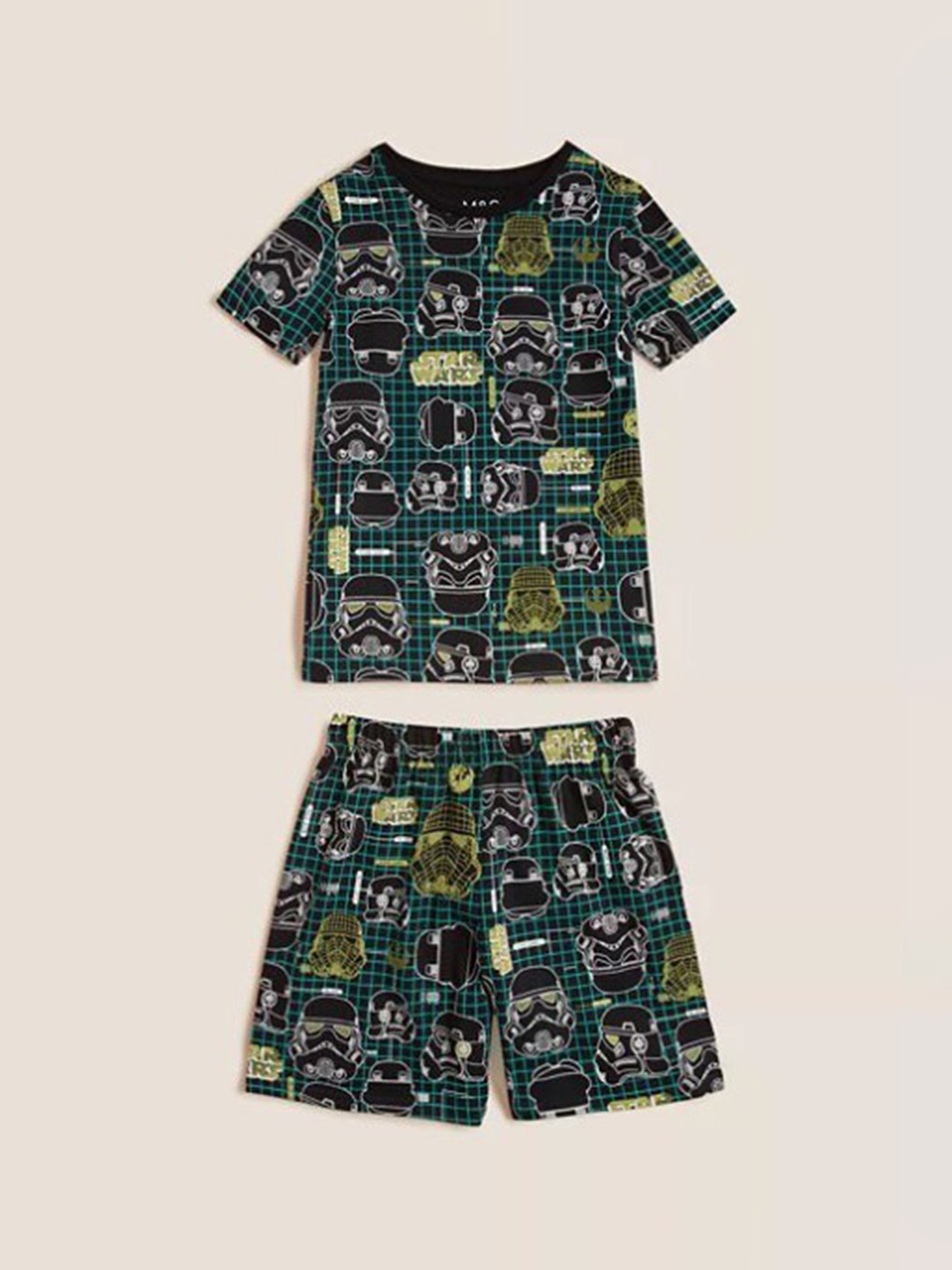 

Marks & Spencer Boys Black Printed High-Rise Shorts