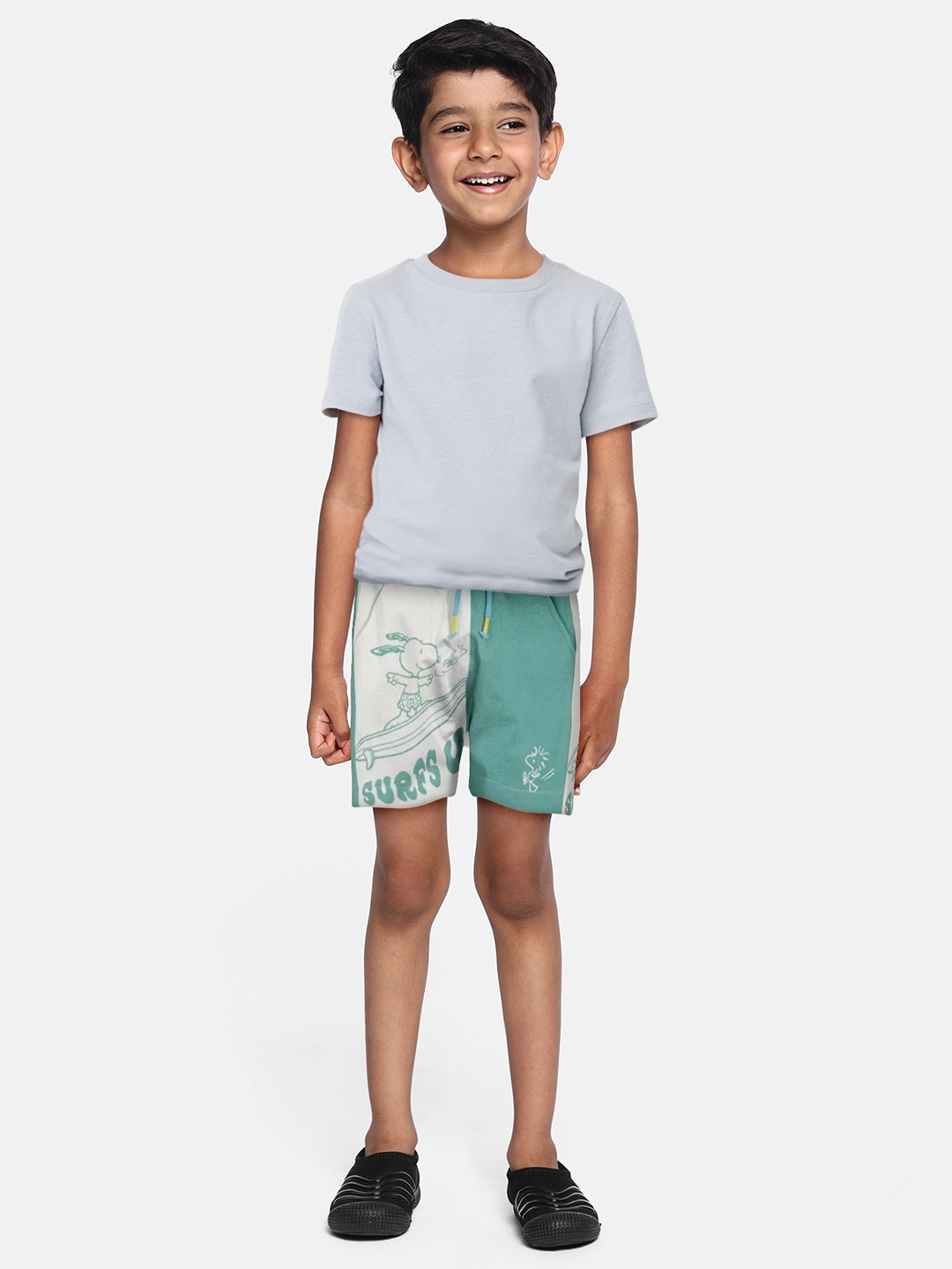 

Marks & Spencer Boys Blue Printed High-Rise Shorts