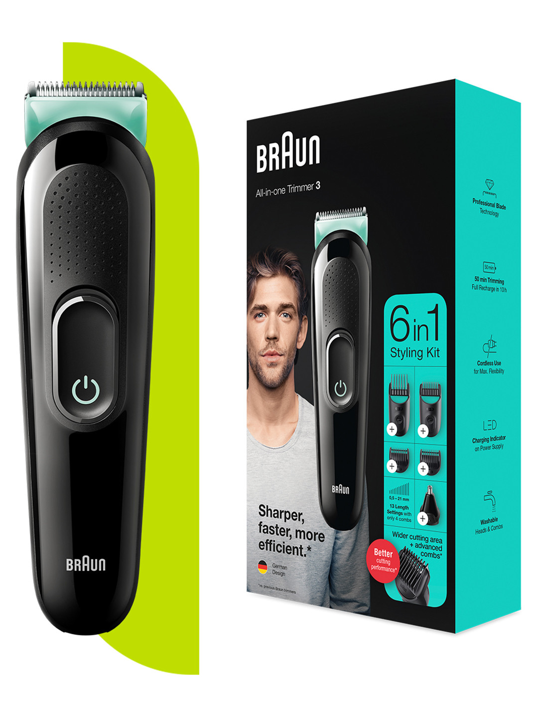 

Braun MGK3321All-In-One Trimmer for 6-in-1 Styling with 5 Attachments - Black