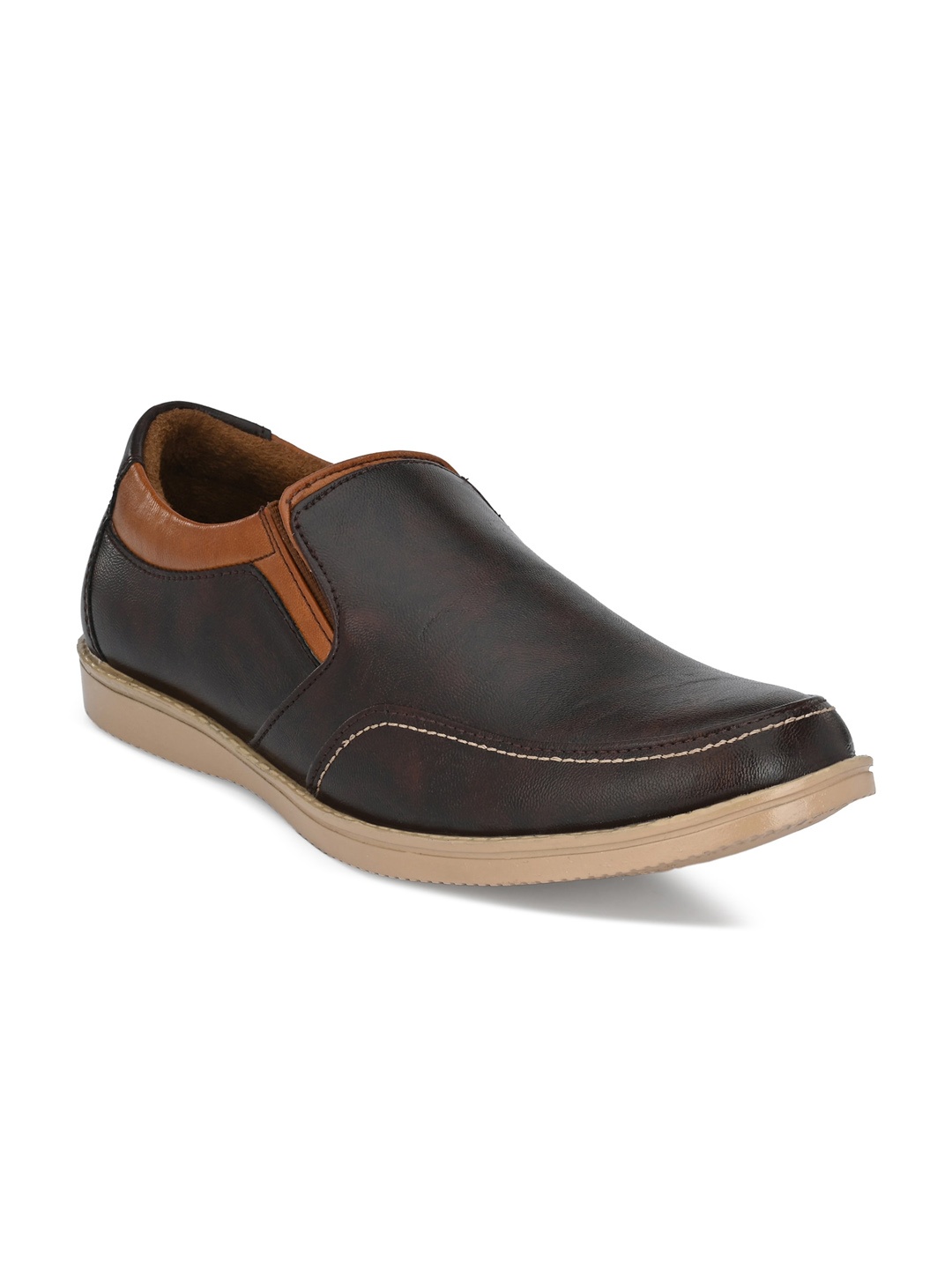 

Sir Corbett Men Brown Colourblocked Slip-On Sneakers