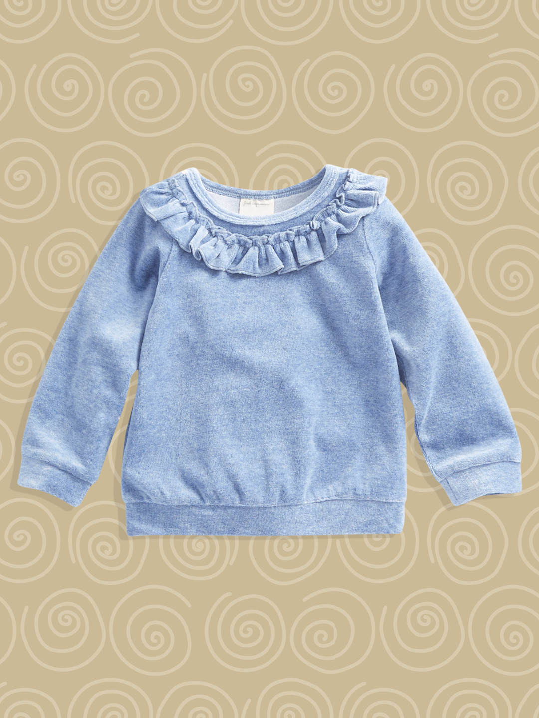 

Macy's First Impression Infant Girls Blue Ruffle Sweatshirt