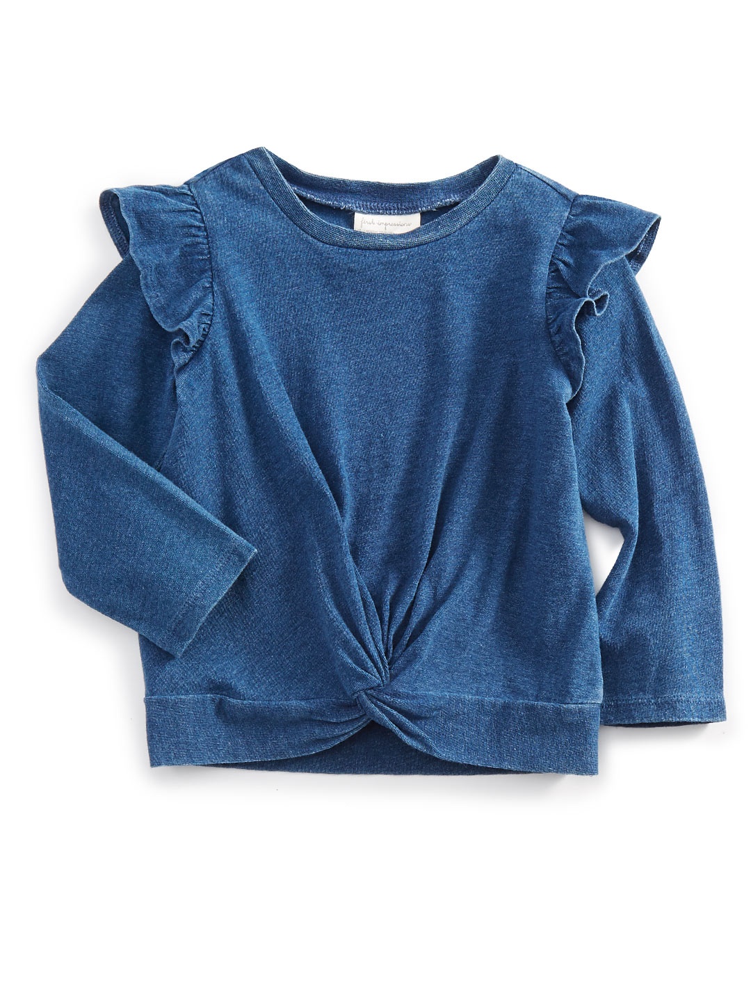 

Macy's First Impression Infant Girls Navy Blue Solid Cotton Twisted Top