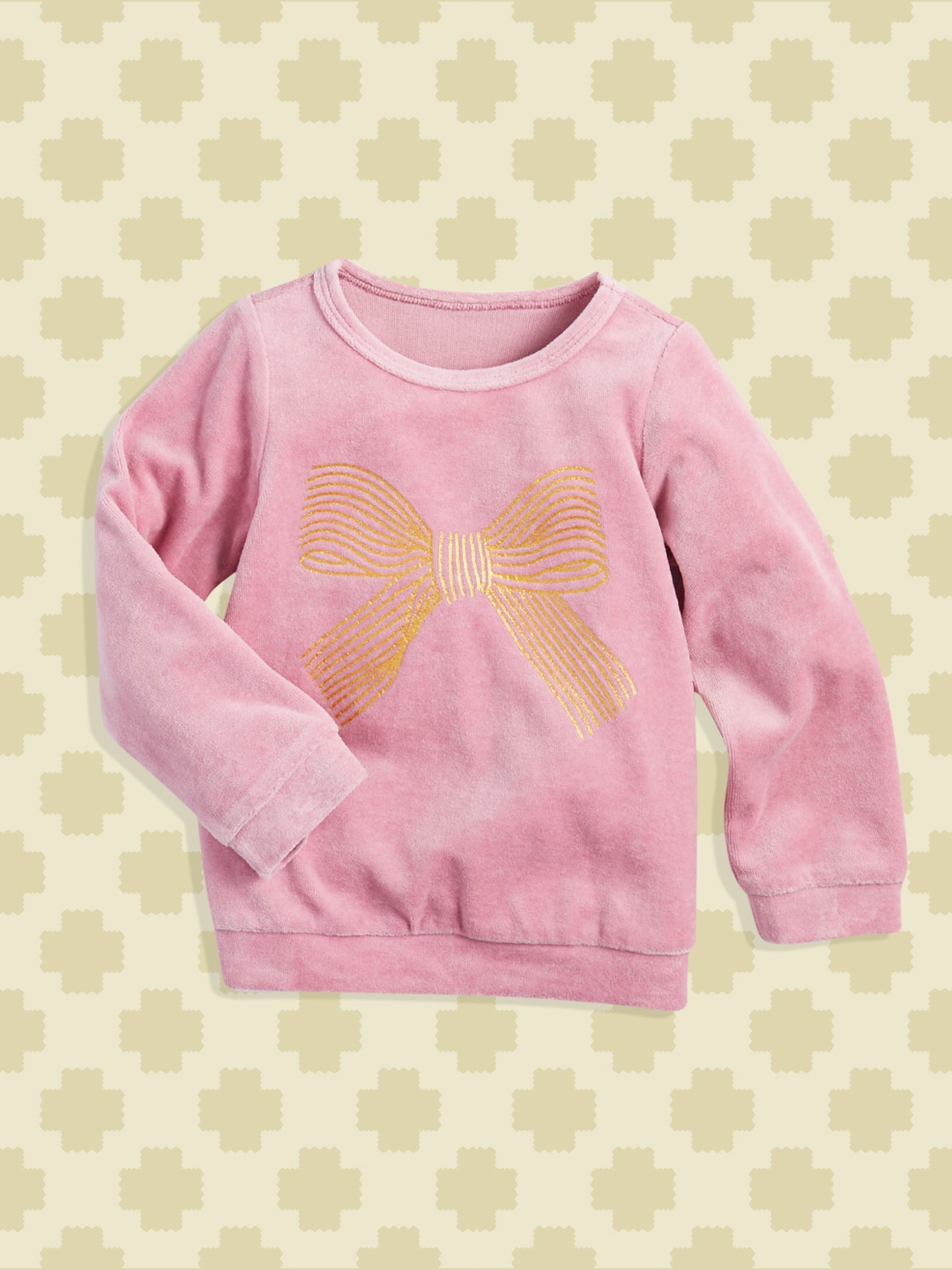 

Macy's First Impression Infant Girls Pink & Golden Printed Sweatshirt
