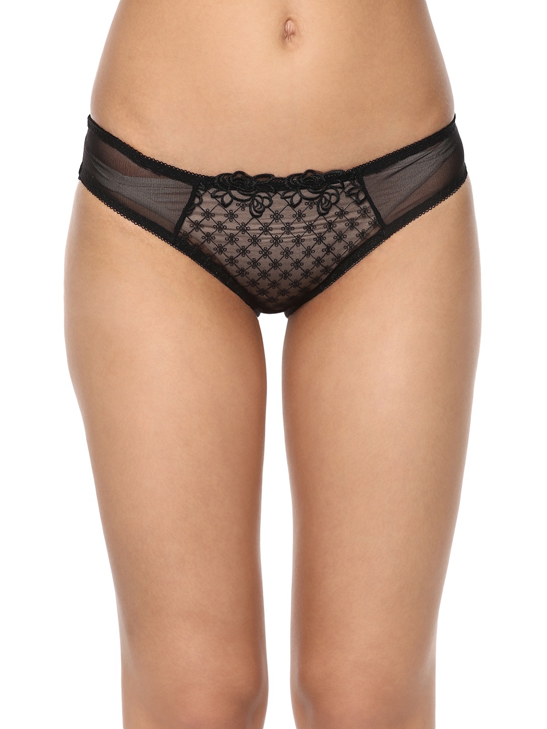 

Blush by PrettySecrets Black Self-Design Bikini Briefs BSS17BKN08