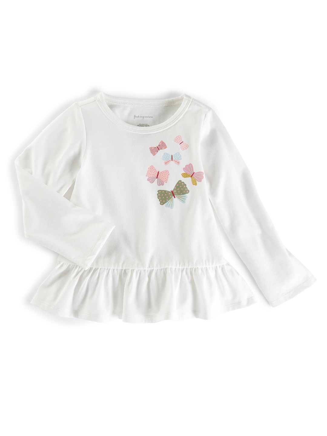 

Macy's First Impression Infant Girls White & Pink Floral Print A-Line Top