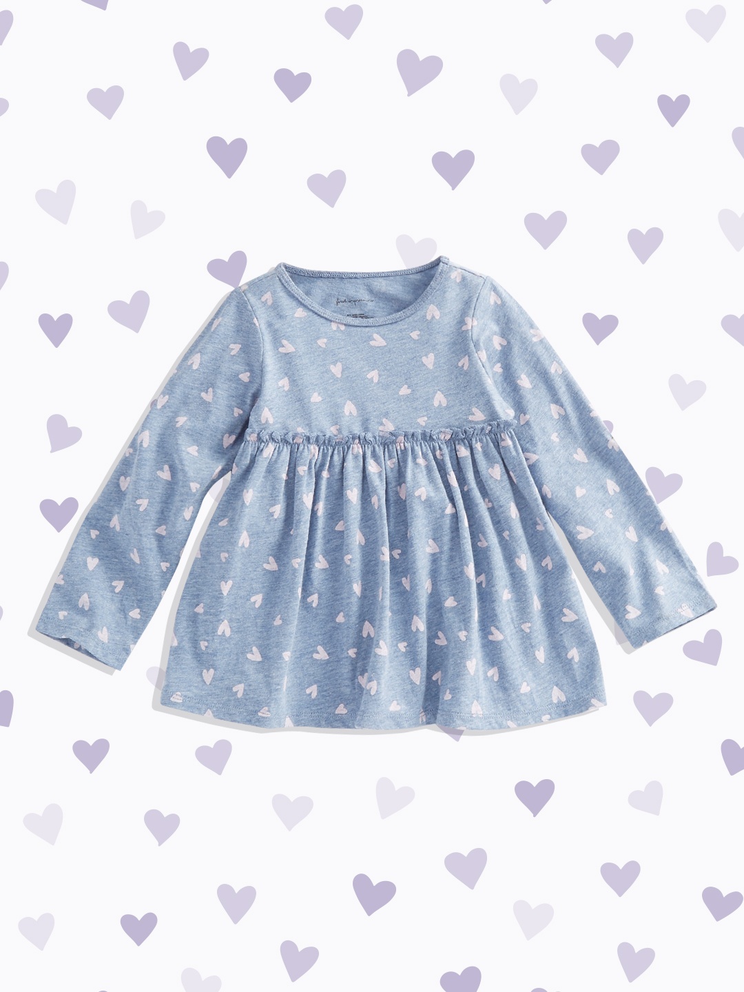 

Macy's First Impression Infant Girls Blue & Pink Printed A-Line Top