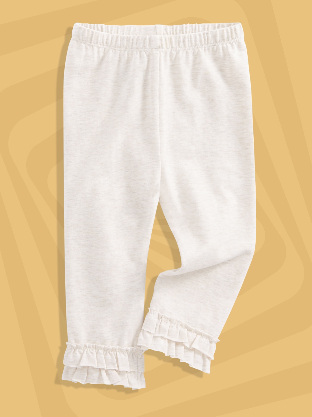 

Macy's First Impression Infant Girls Off-White Solid Ruffle Hem Leggings
