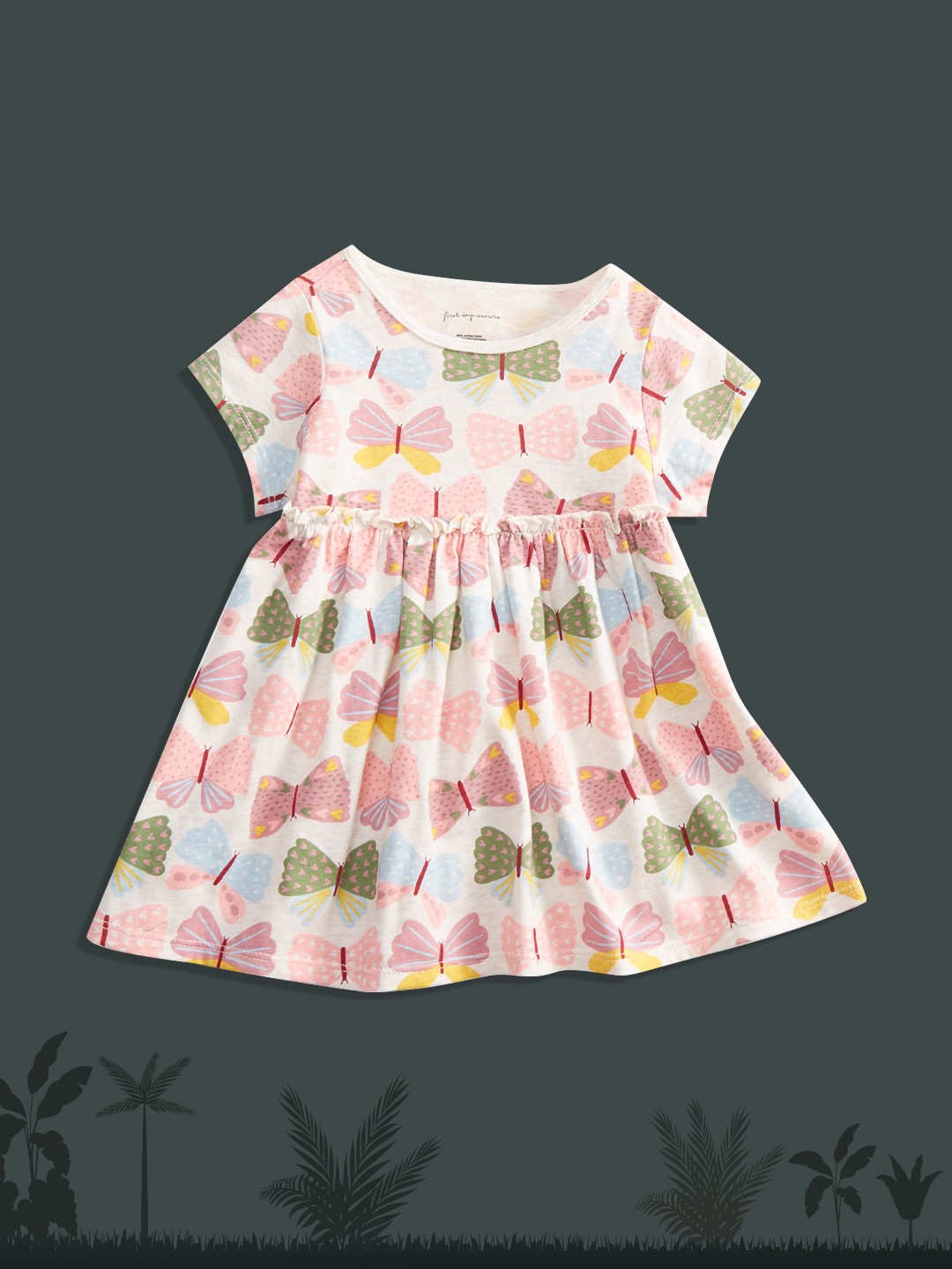 

Macy's First Impression Infant Girls White & Pink Printed Top