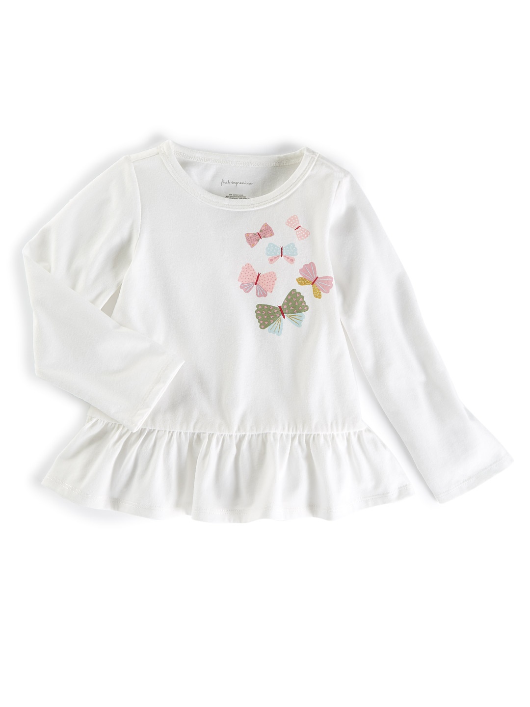 

Macy's First Impression Girls White & Pink Printed Cinched Waist Top