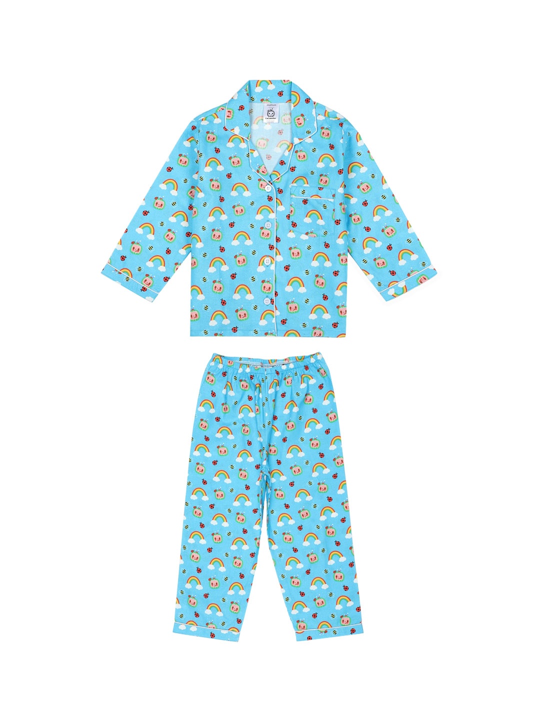 

shopbloom Unisex Kids Blue Printed Night suit