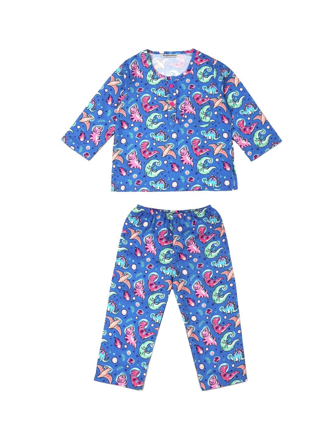 

shopbloom Kids Blue & Red Printed Cotton Night suit