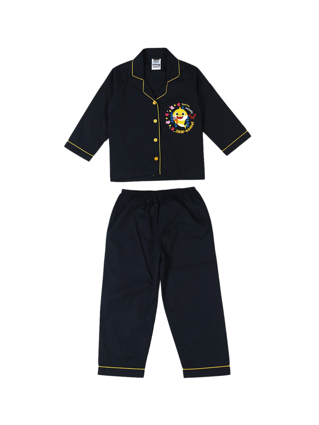 

shopbloom Kids Blue & Yellow Printed Cotton Nightsuit