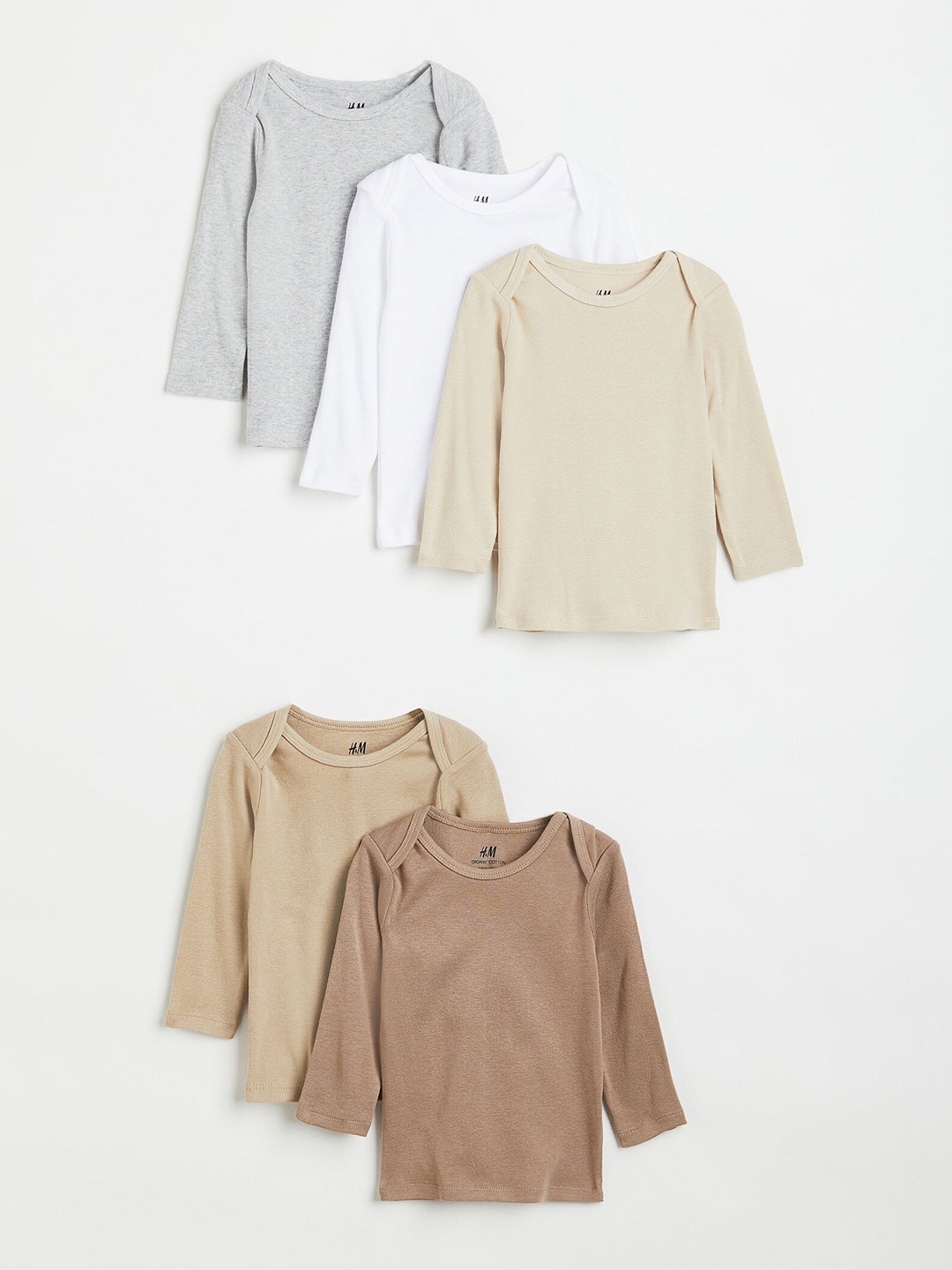 

H&M Boys White & Beige 5-Pack Cotton Tops