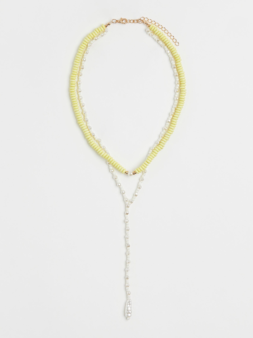 

H&M Women Yellow & white Two-Strand Necklace