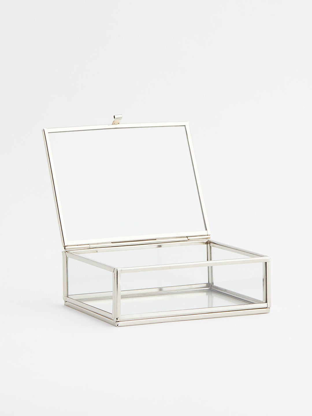 

H&M Silver-Toned Clear Glass Box