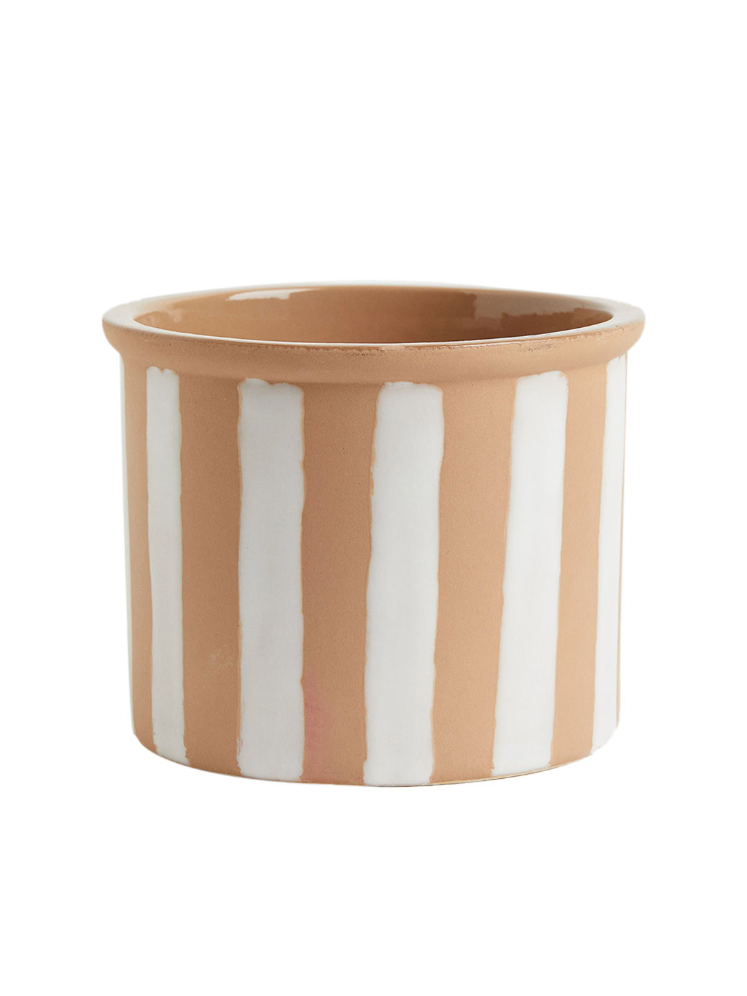 

H&M Beige & White Stoneware Plant Pot