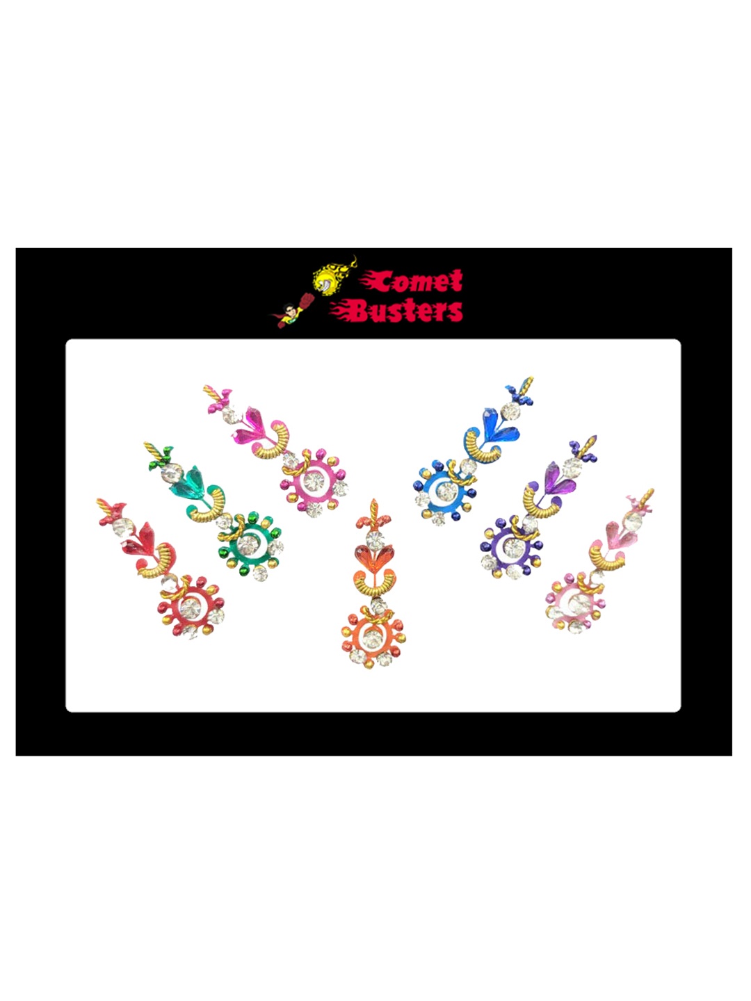 

Comet Busters Set Of 5 Bindis, Black