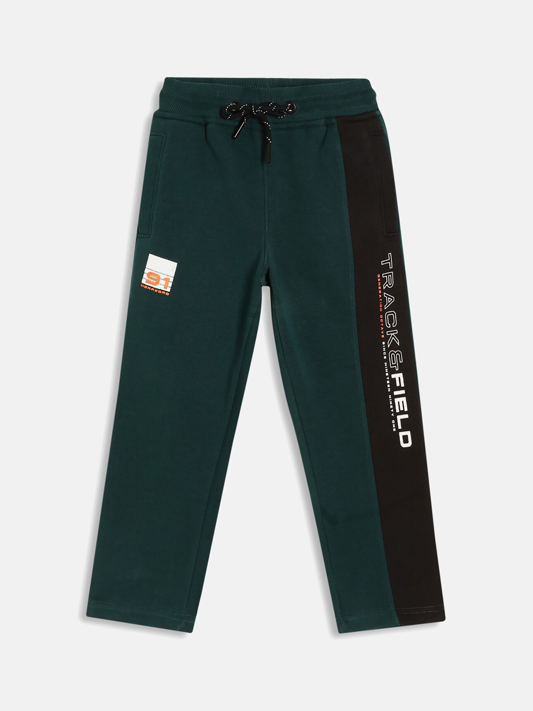 

Octave Boys Green Solid Cotton Track Pants