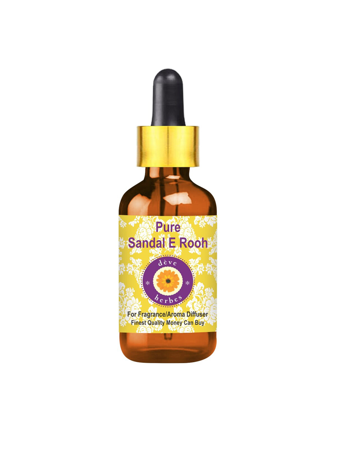 

Deve Herbes Pure Sandal E Rooh Aroma Oil with Glass Dropper - 15 ml, Yellow