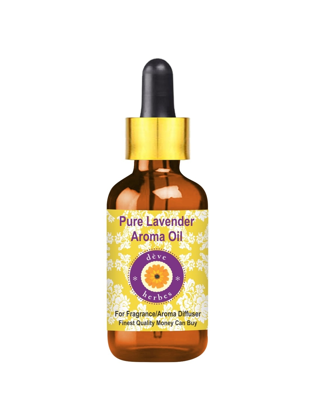 

Deve Herbes Pure Lavender Aroma Oil with Glass Dropper - 30ml, Yellow