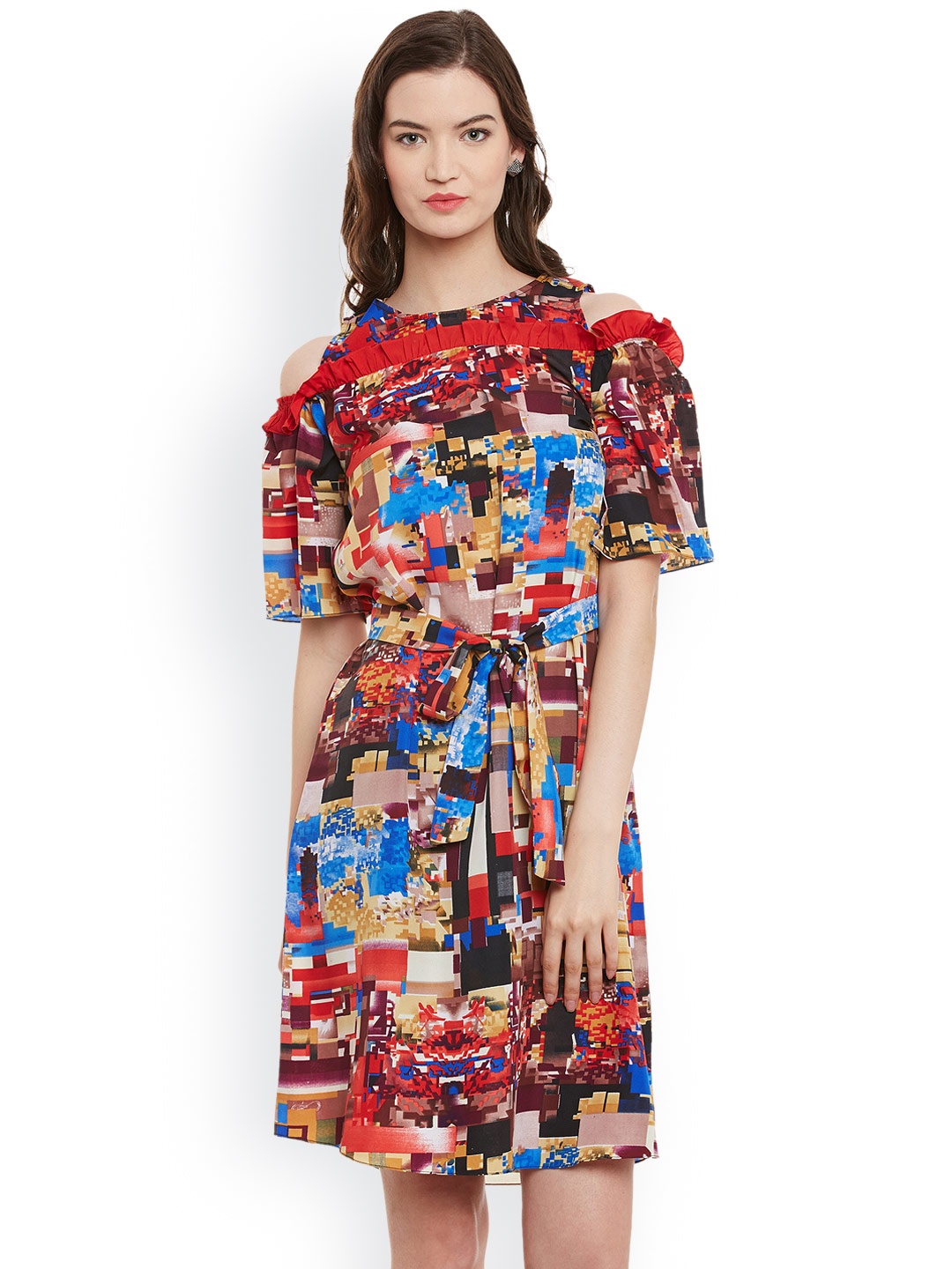 

Athena Women Multicoloured Printed A-Line Dress, Multi