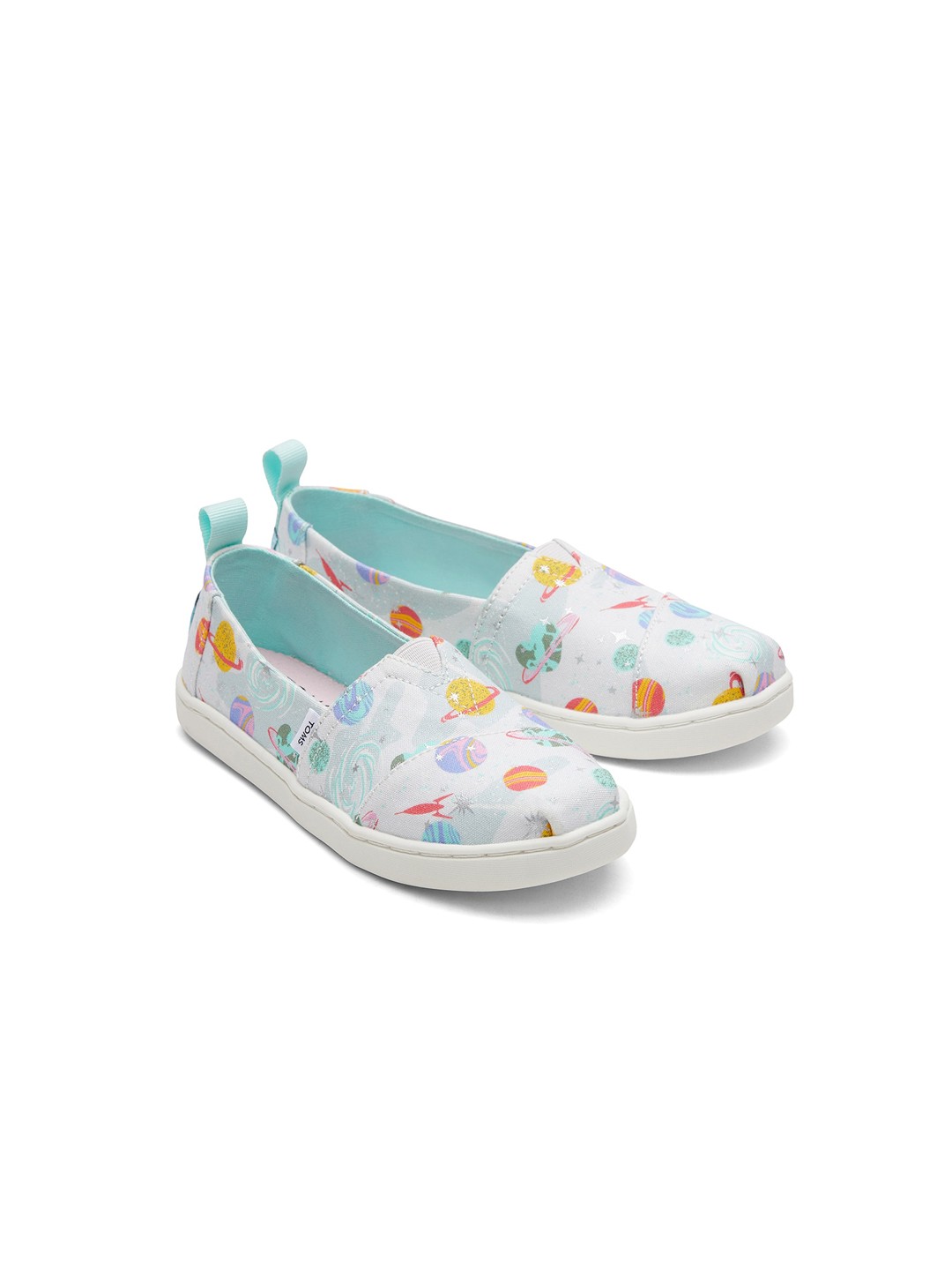 

TOMS Girls White Printed Slip-On Sneakers
