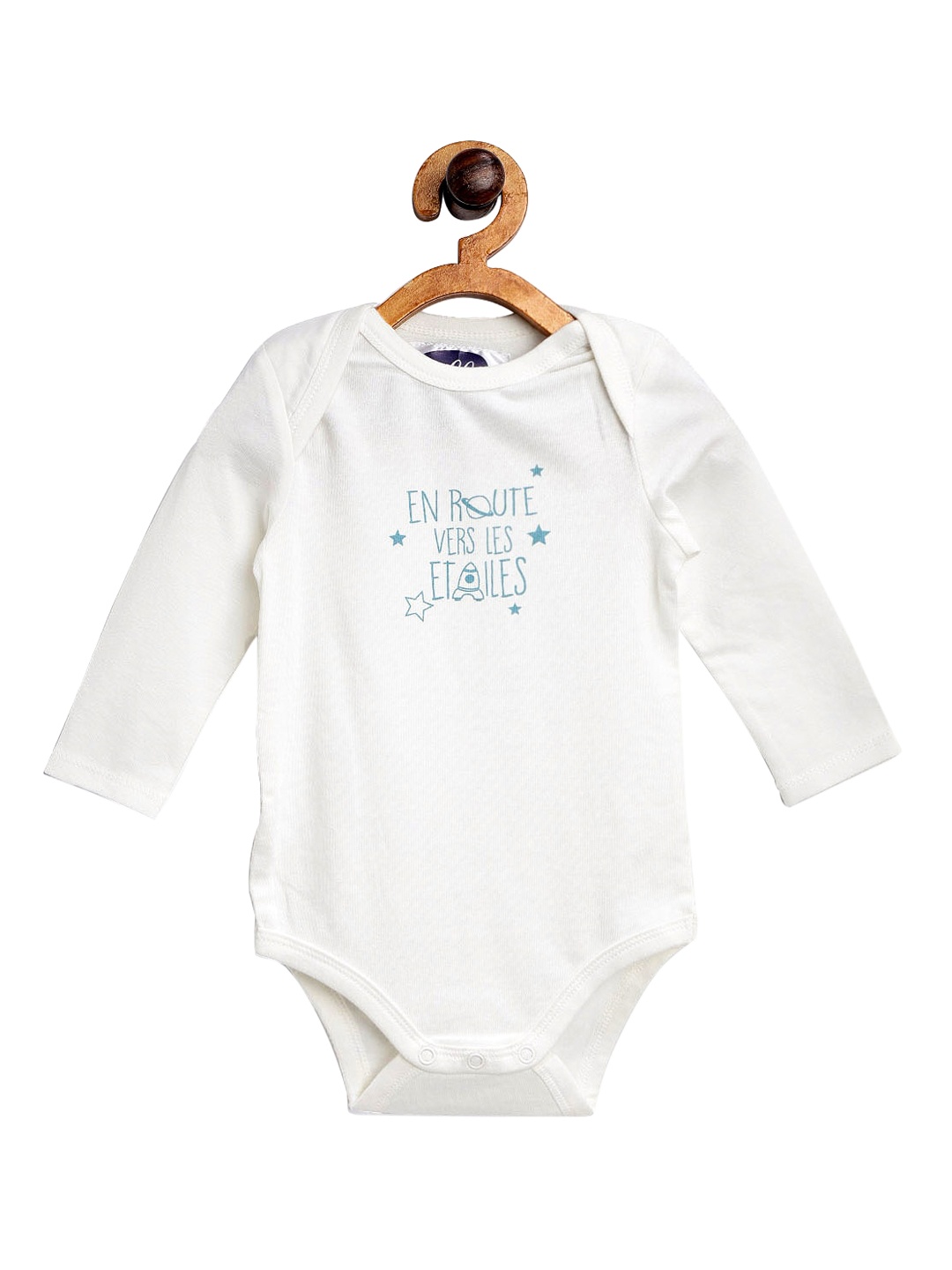 

Eimoie Girls Off White Solid Pure Cotton Rompers