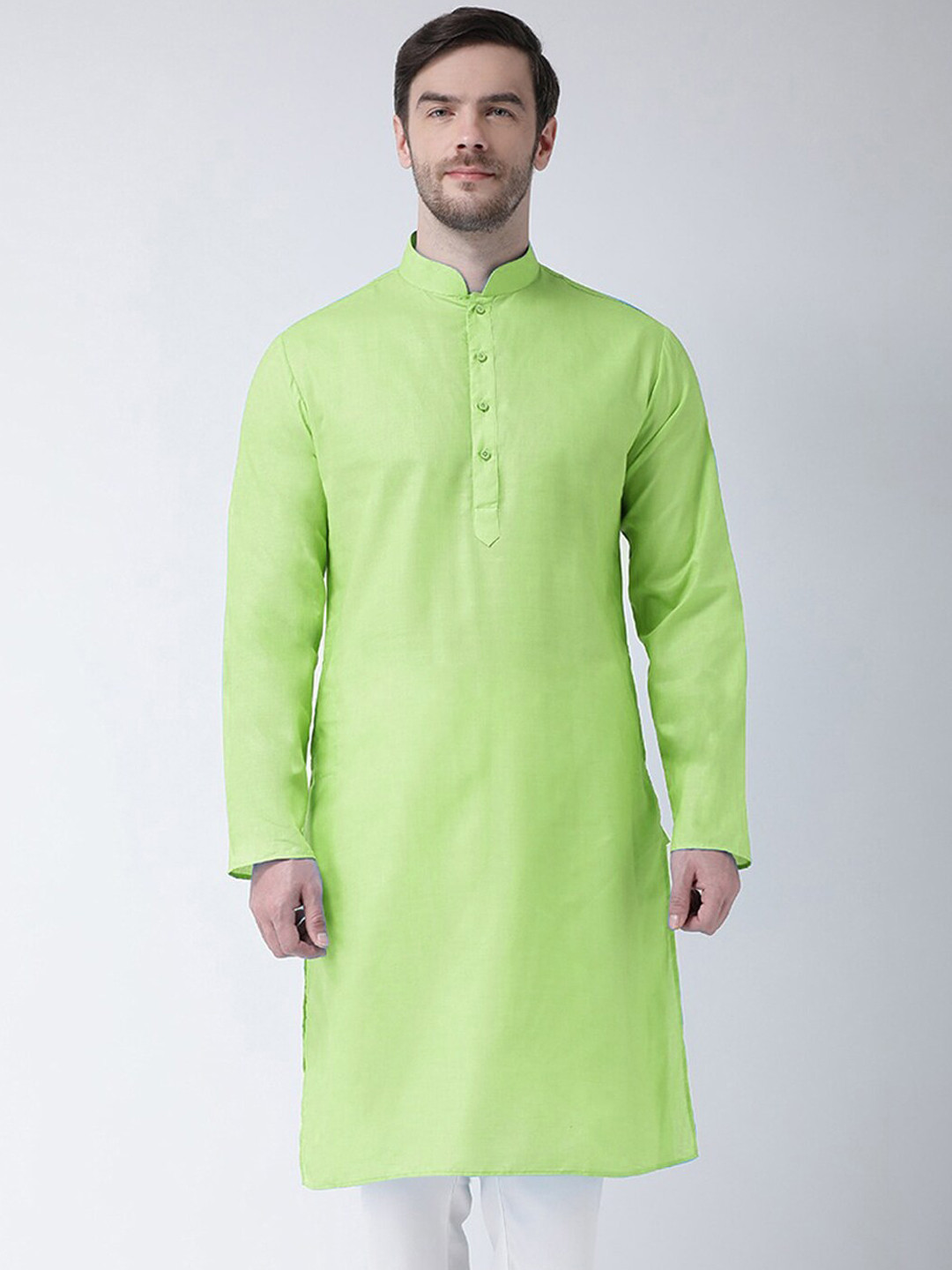 

SG LEMAN Men Green Cotton Kurta