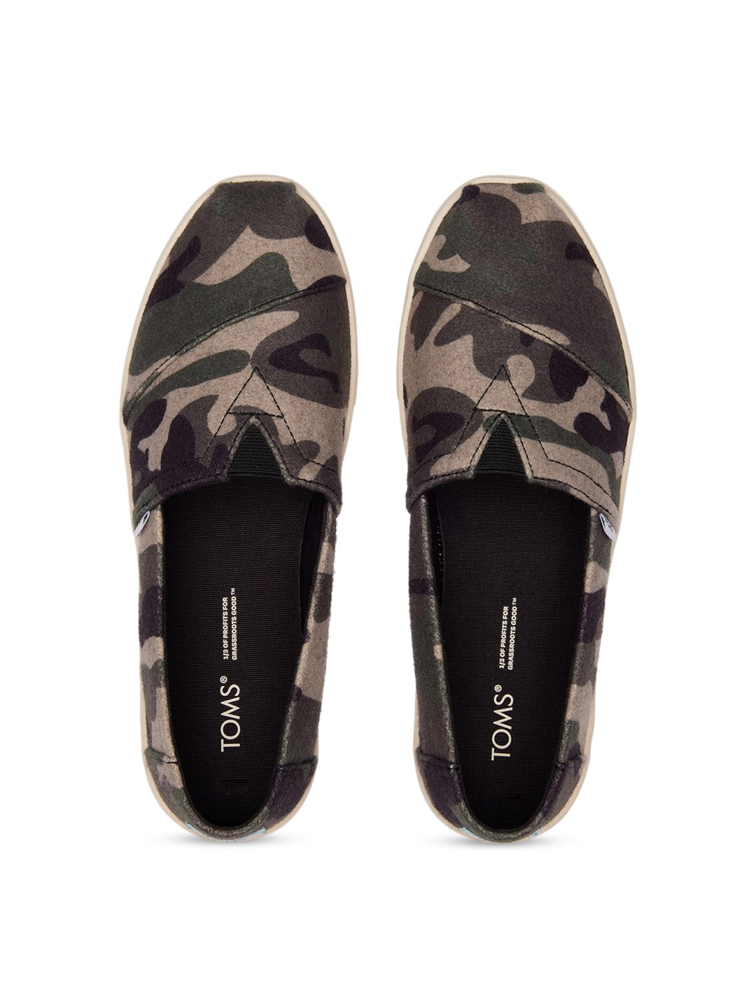 

TOMS Women Printed Slip-On Sneakers, Olive